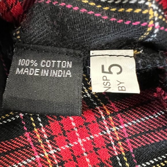 Thread Story Women's Plaid Button Up Top High Side Slits Red/Multi Size Large - Picture 9 of 9